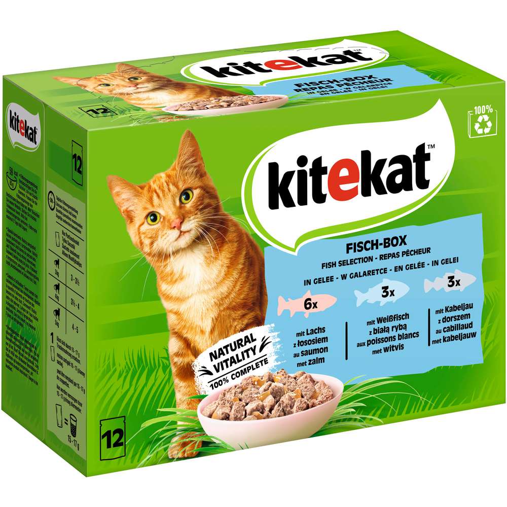 Produktabbildung Kitekat Katzen-Nassfutter Mix, Fisch-Box