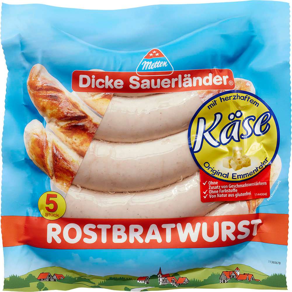 Produktabbildung Metten Rostbratwurst mit Käse
