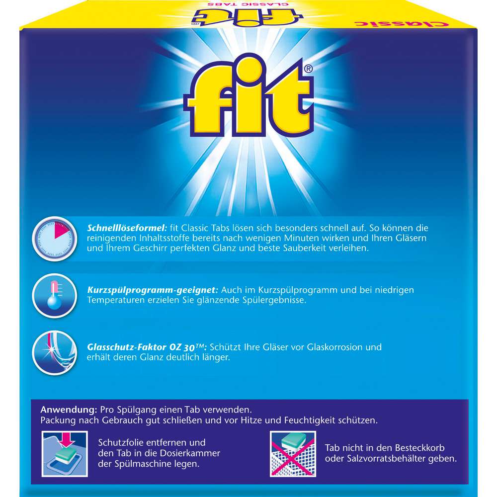 Produktabbildung Fit Geschirrspül-Tabs, Classic