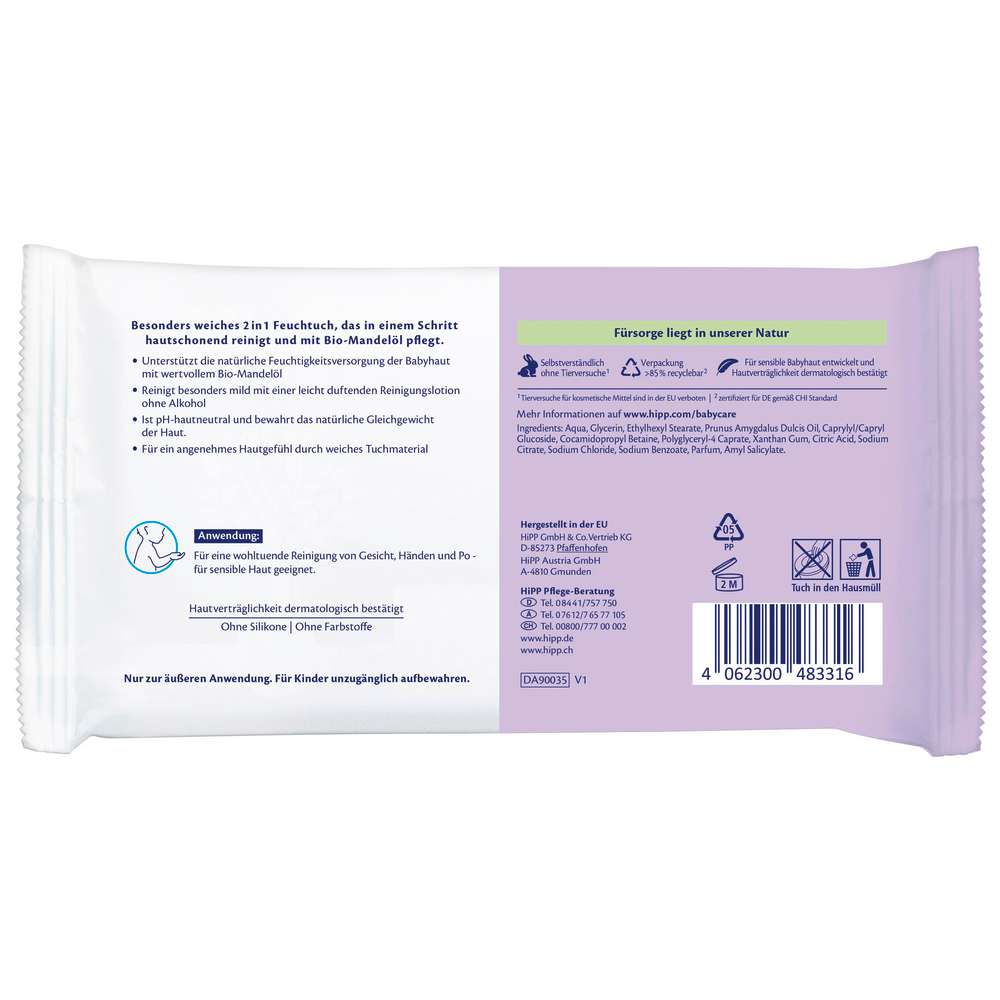 Produktabbildung Hipp Feuchttücher 2in1, 5er Pack