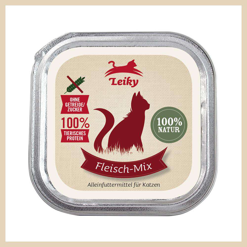 Produktabbildung Leiky Katzen-Nassfutter, Fleisch-Mix