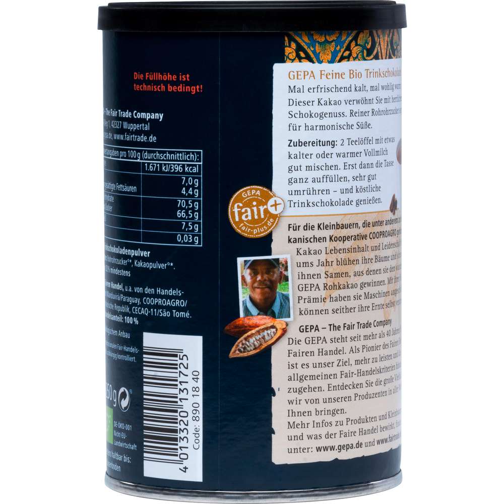 Produktabbildung Gepa Bio Trinkschokolade