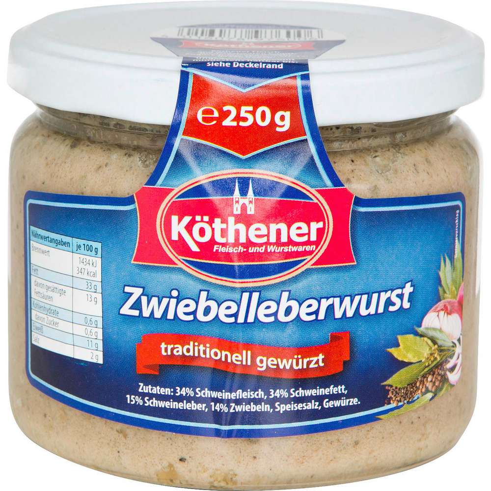 Produktabbildung Köthener Zwiebelleberwurst, traditionell gewürzt