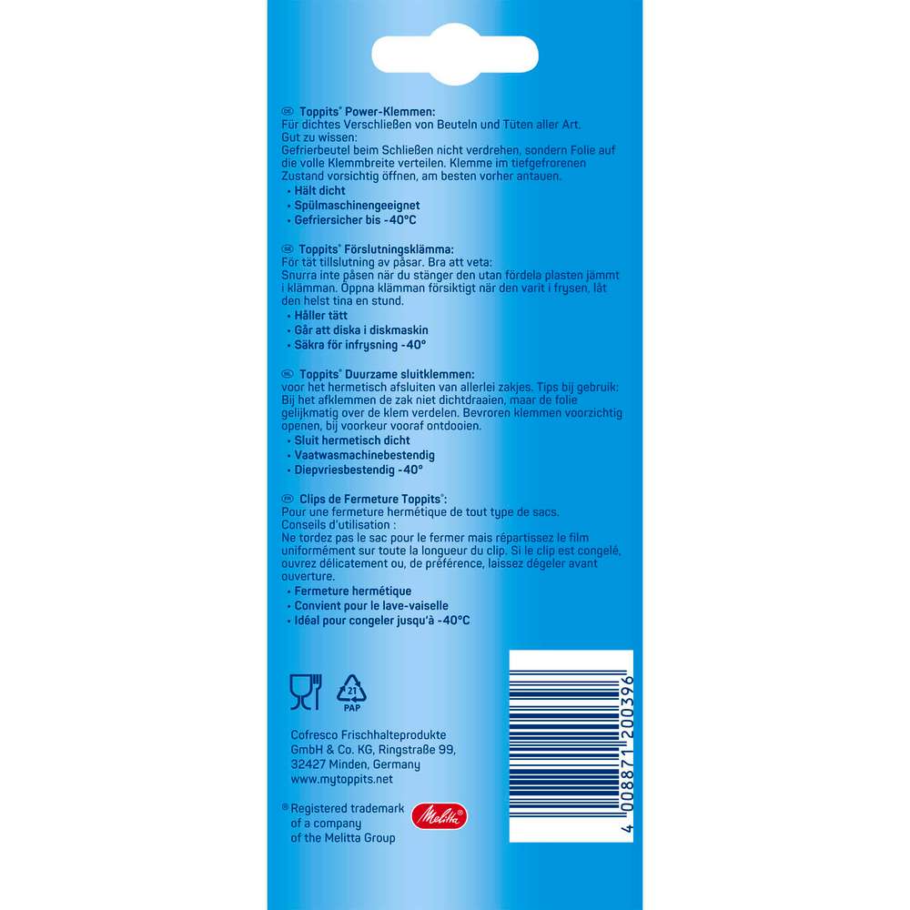 Produktabbildung Toppits Verschluss-Klemmen Power Klemmen, 5 Stück