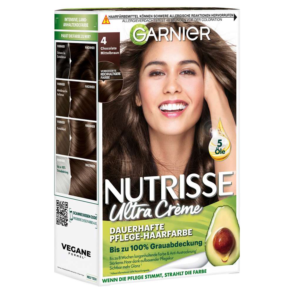 Produktabbildung Garnier Haarfarbe-Creme Nutrisse, 40 Mittelbraun