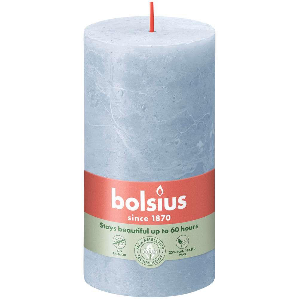 Produktabbildung Bolsius Rustik Kerze 130x68mm, himmelblau