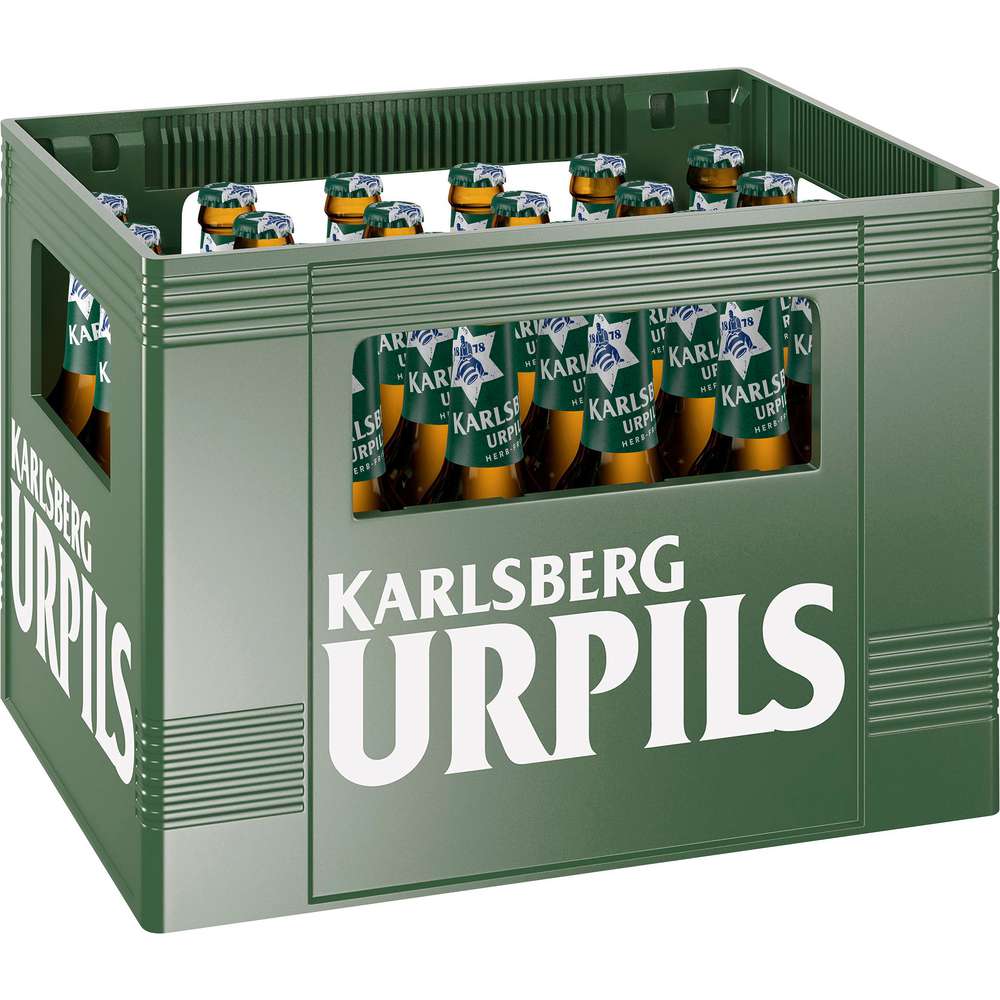 Produktabbildung Karlsberg Pilsener Bier Urpils Langhals, 4,8% (24x 0,330 Liter)