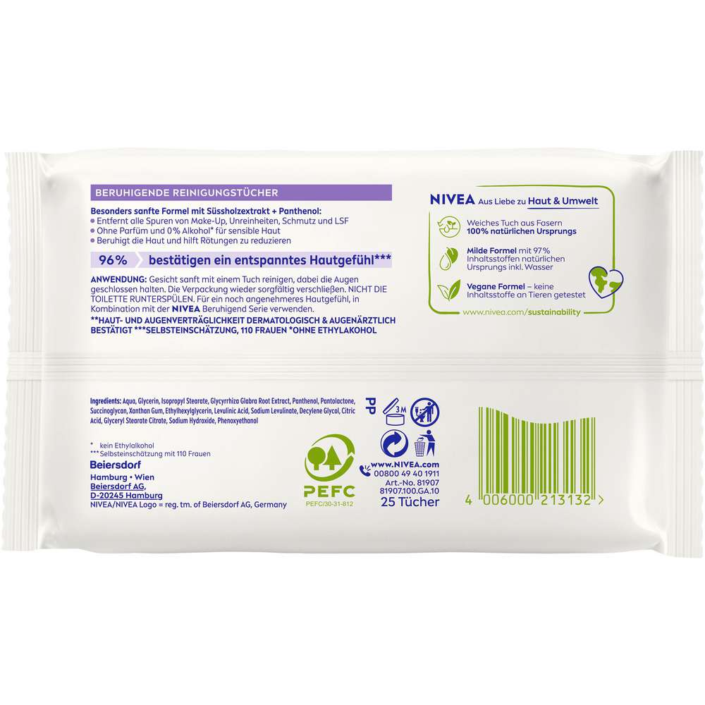 Produktabbildung Nivea Reinigungstücher beruhigend