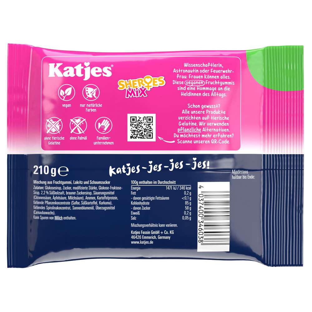 Produktabbildung Katjes Fruchtgummi Sheroes Mix, vegan