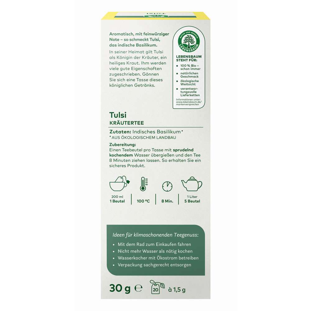 Produktabbildung Lebensbaum Bio Kräutertee, Tulsi