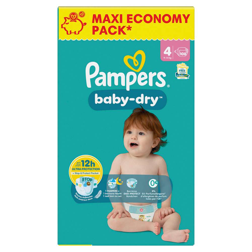 Produktabbildung Pampers Windeln Baby Dry Gr.4 Maxi 9-14 kg, XXL-Pack
