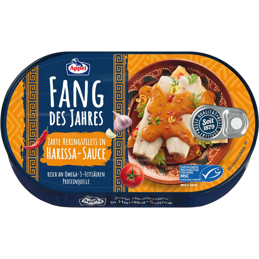Produktabbildung Appel Heringsfilets Harissa-Sauce