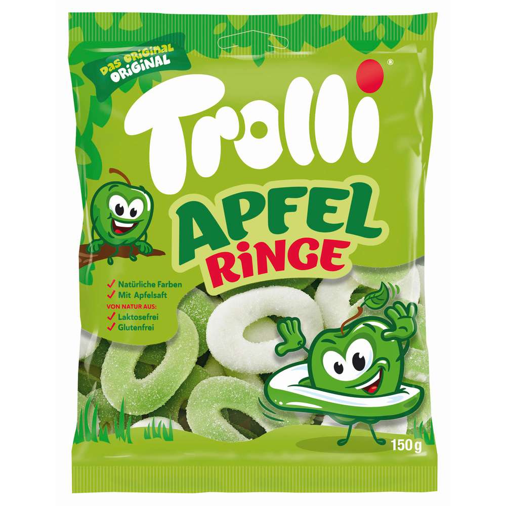 Produktabbildung Trolli Fruchtgummi, Apfelringe
