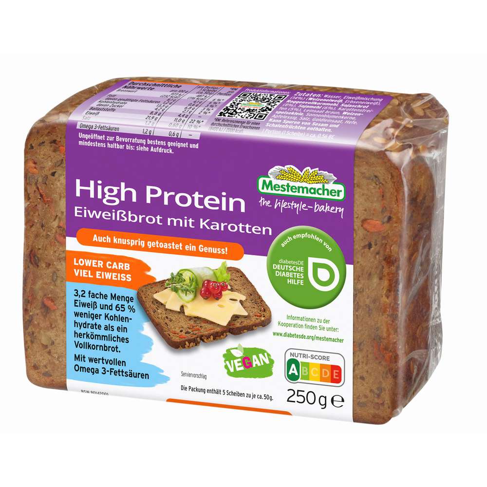 Produktabbildung Mestemacher Eiweißbrot, Karotten