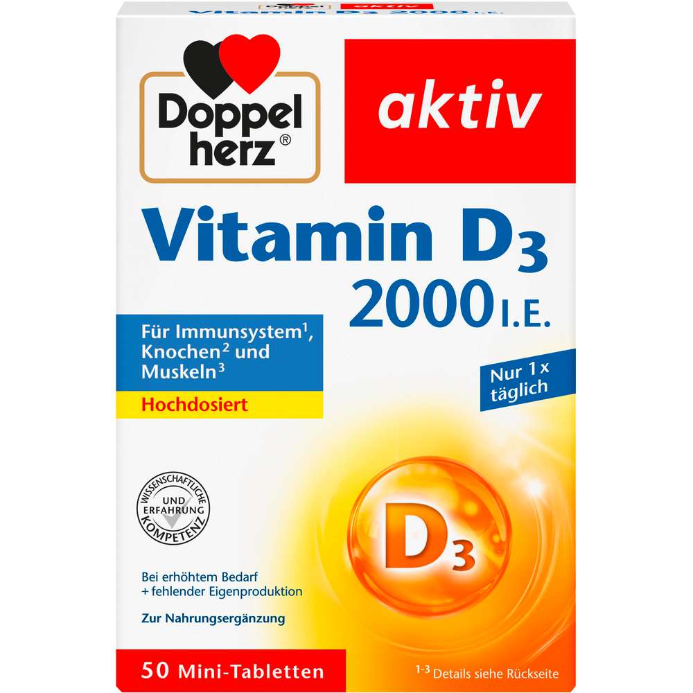 Produktabbildung Doppelherz Vitamin D3 2000IE aktiv