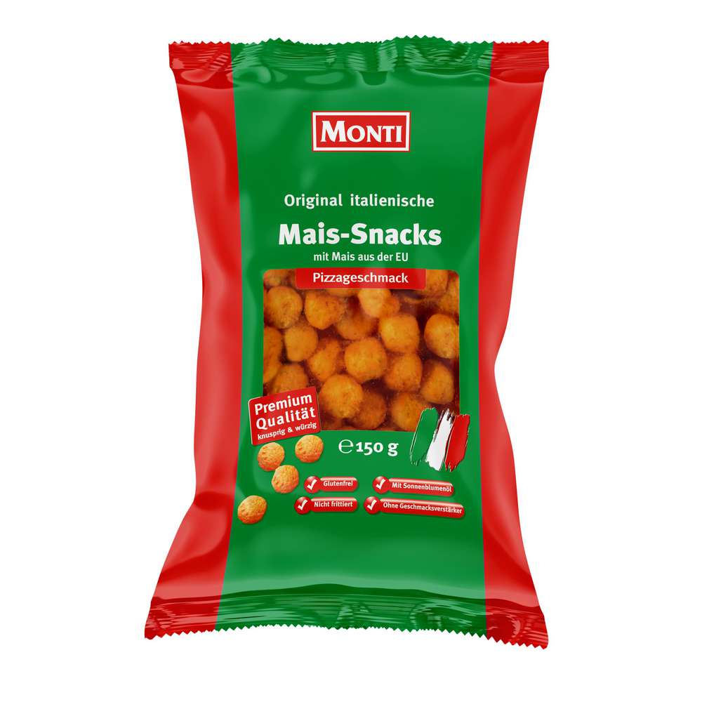 Produktabbildung Monti Mais Snacks Pizzageschmack