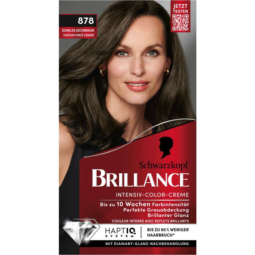 Produktabbildung Schwarzkopf Brillance Haarfarbe, 878 Dunkles Aschbraun