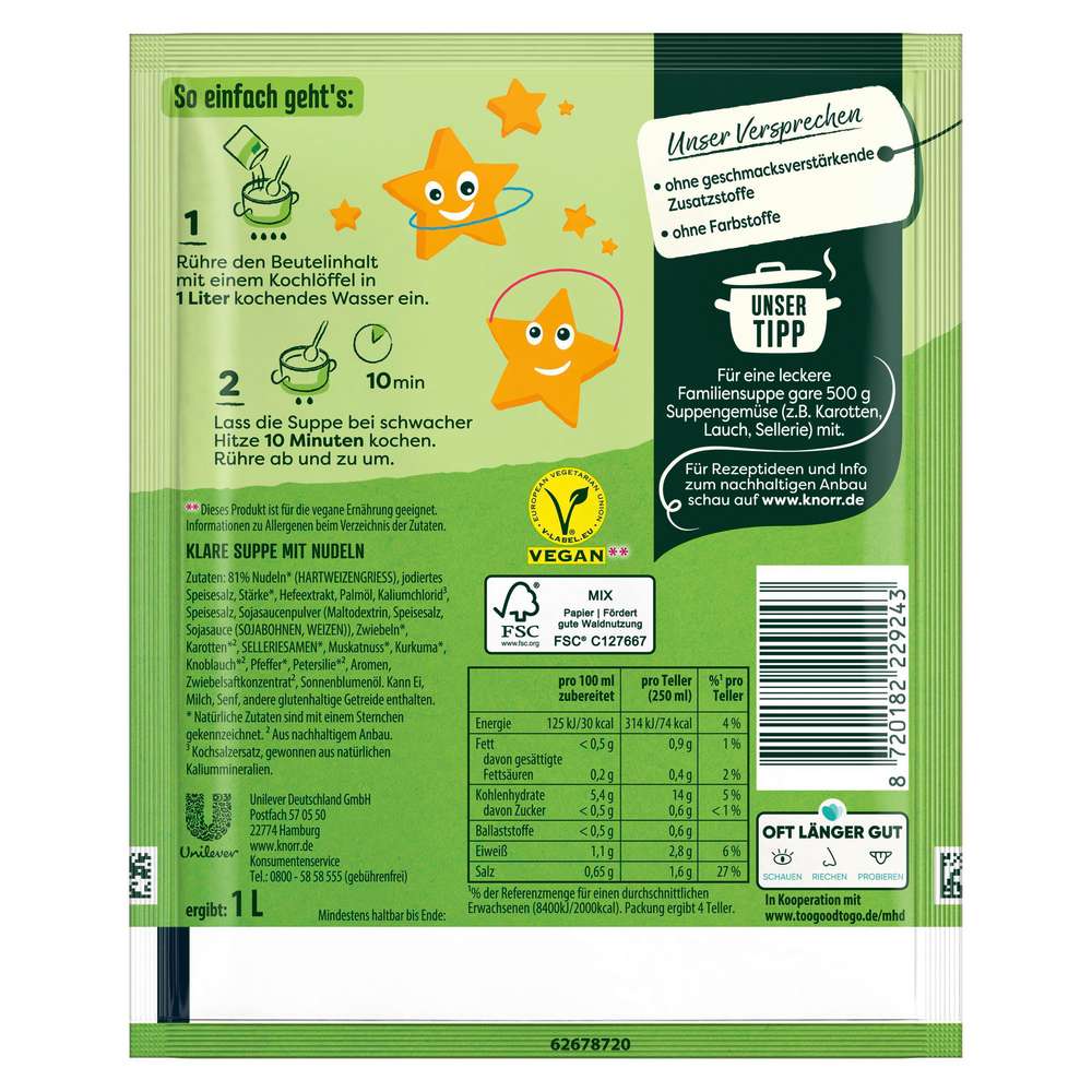 Produktabbildung Knorr Suppenliebe, Sternchensuppe