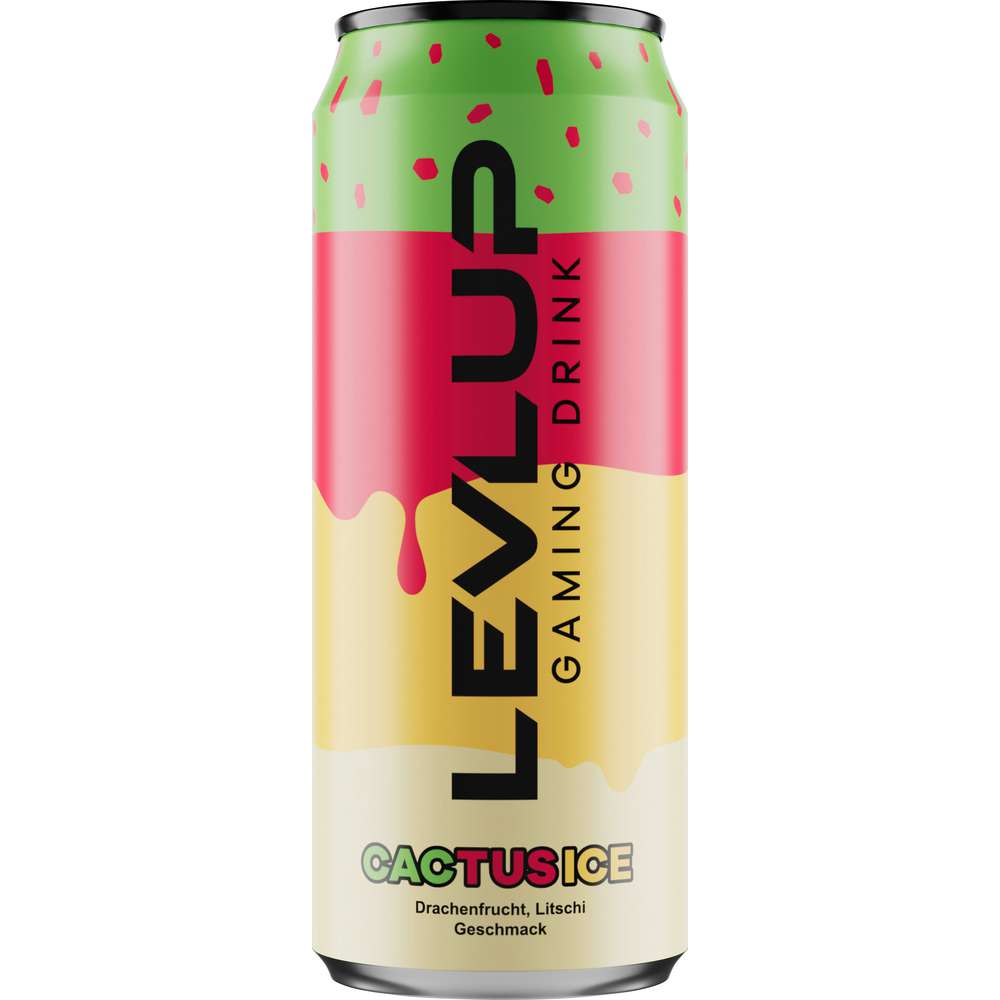 Produktabbildung LevlUp Gaming Drink, Cactus Ice, Zitrone, Erdbeere, Orange