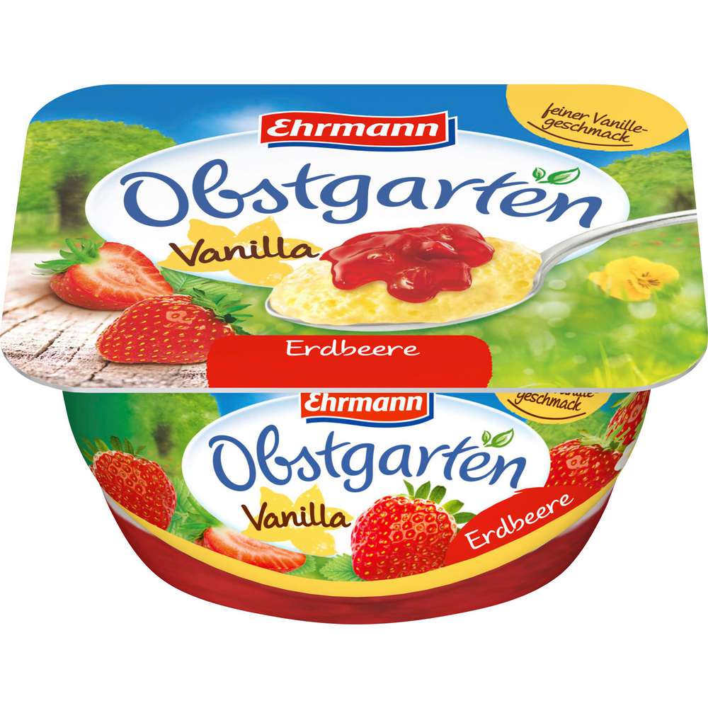 Produktabbildung Ehrmann Obstgarten Fruchtquark Vanilla, Erdbeere