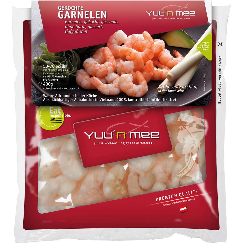Produktabbildung Yuu'n Mee Garnelen gekocht, tiefgekühlt