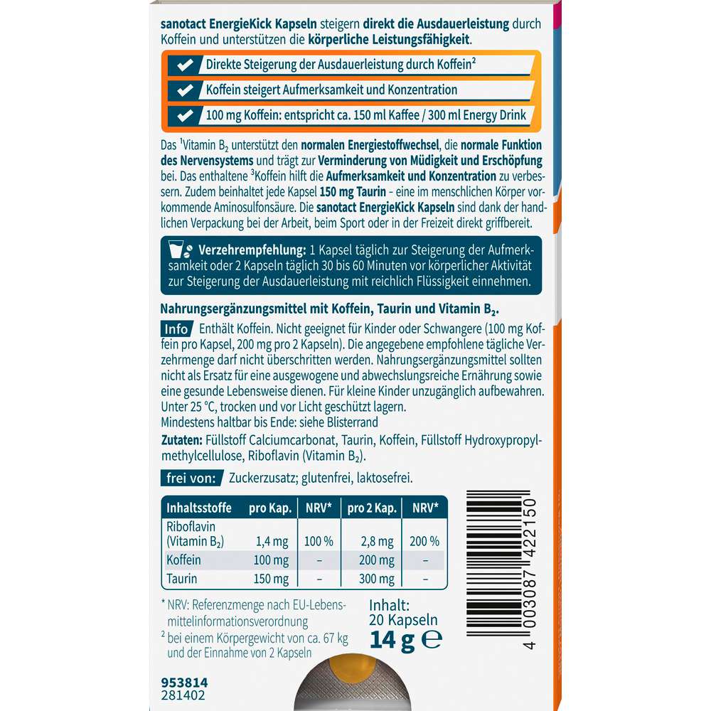 Produktabbildung sanotact Energiekick Kapseln