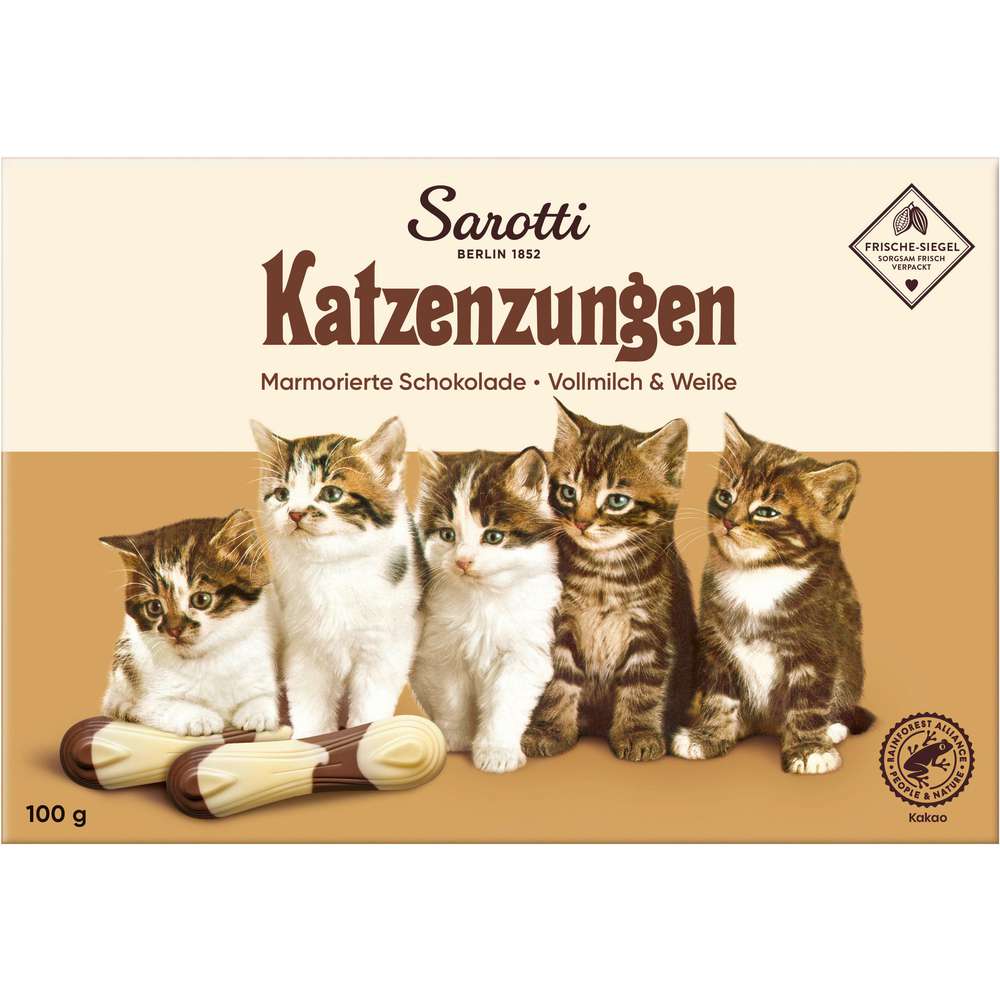 Produktabbildung Sarotti Katzenzungen, Vollmilch-Weiß