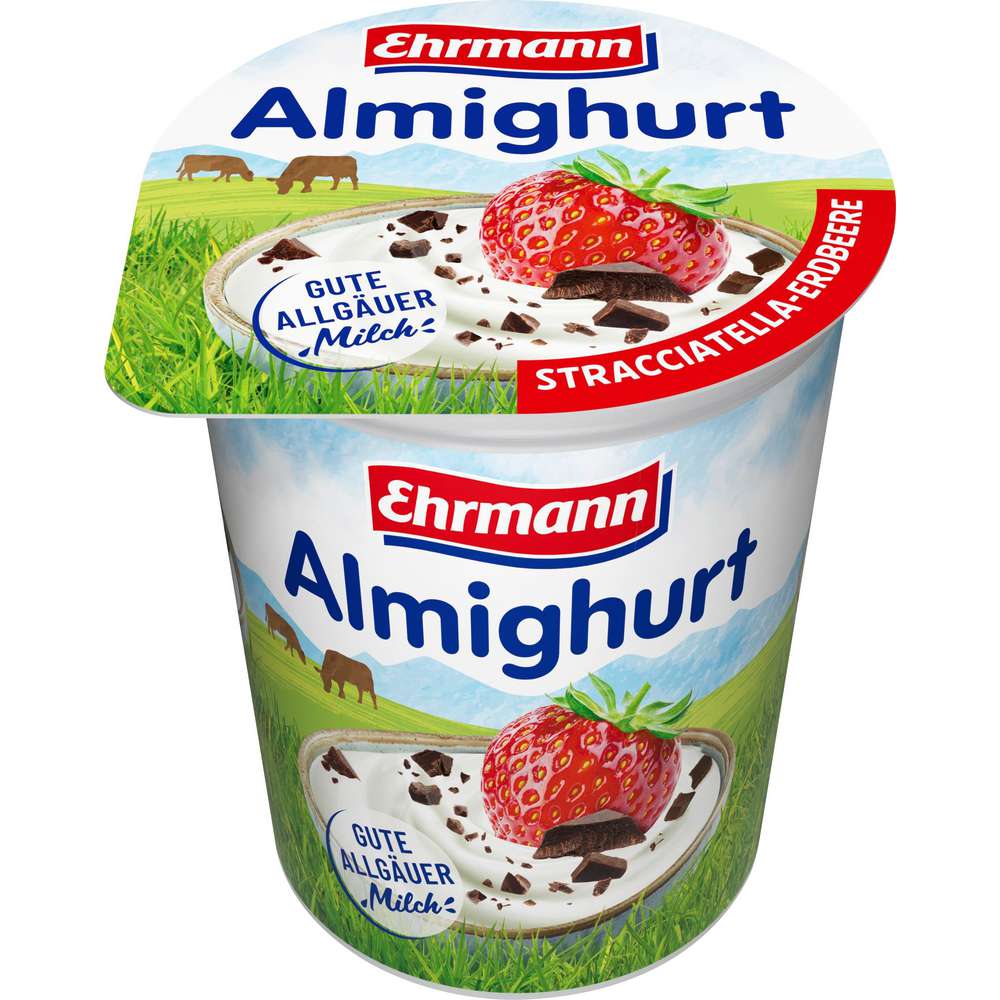 Produktabbildung Ehrmann Joghurt Almighurt, Stracciatella Erdbeer