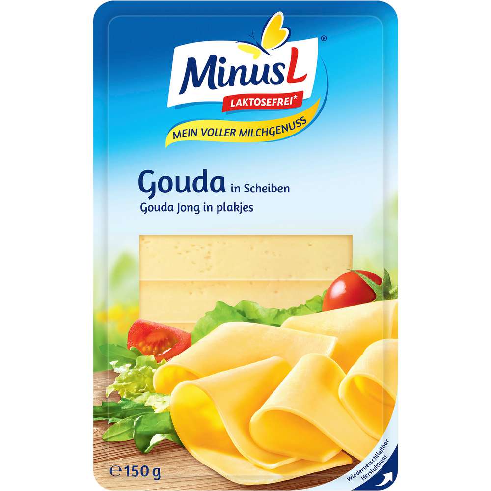 Produktabbildung Minus L Käseaufschnitt Gouda, laktosefrei