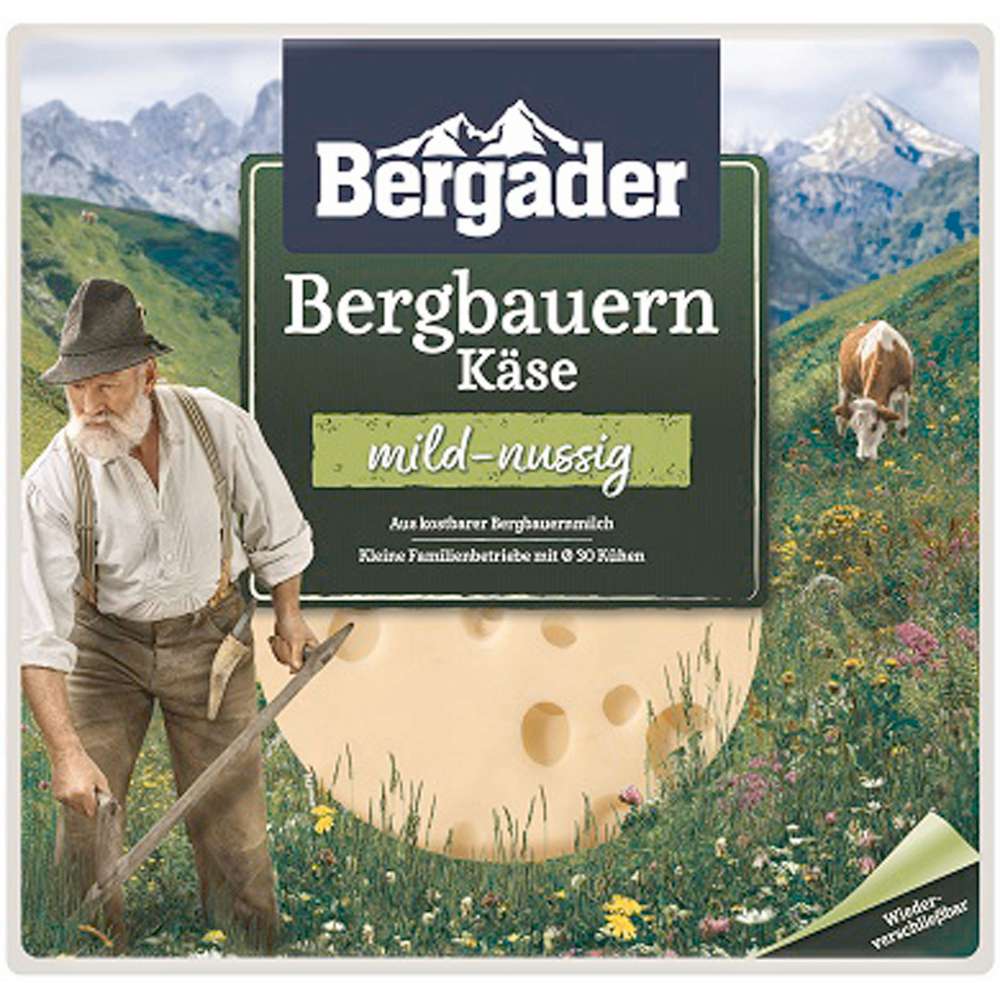 Produktabbildung Bergader Bergbauern Käsescheiben, mild-nussig