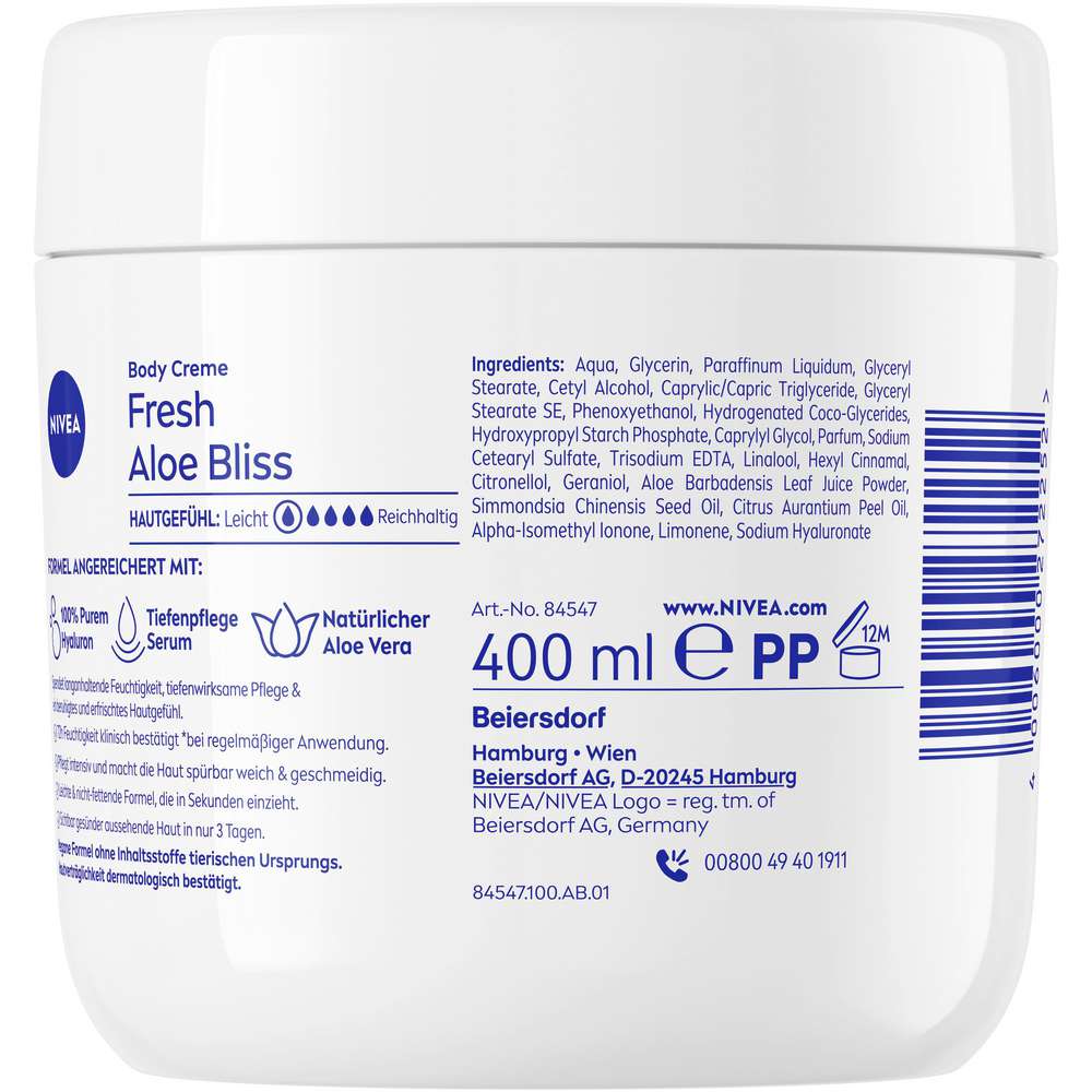 Produktabbildung Nivea Bodycreme, Fresh Aloe