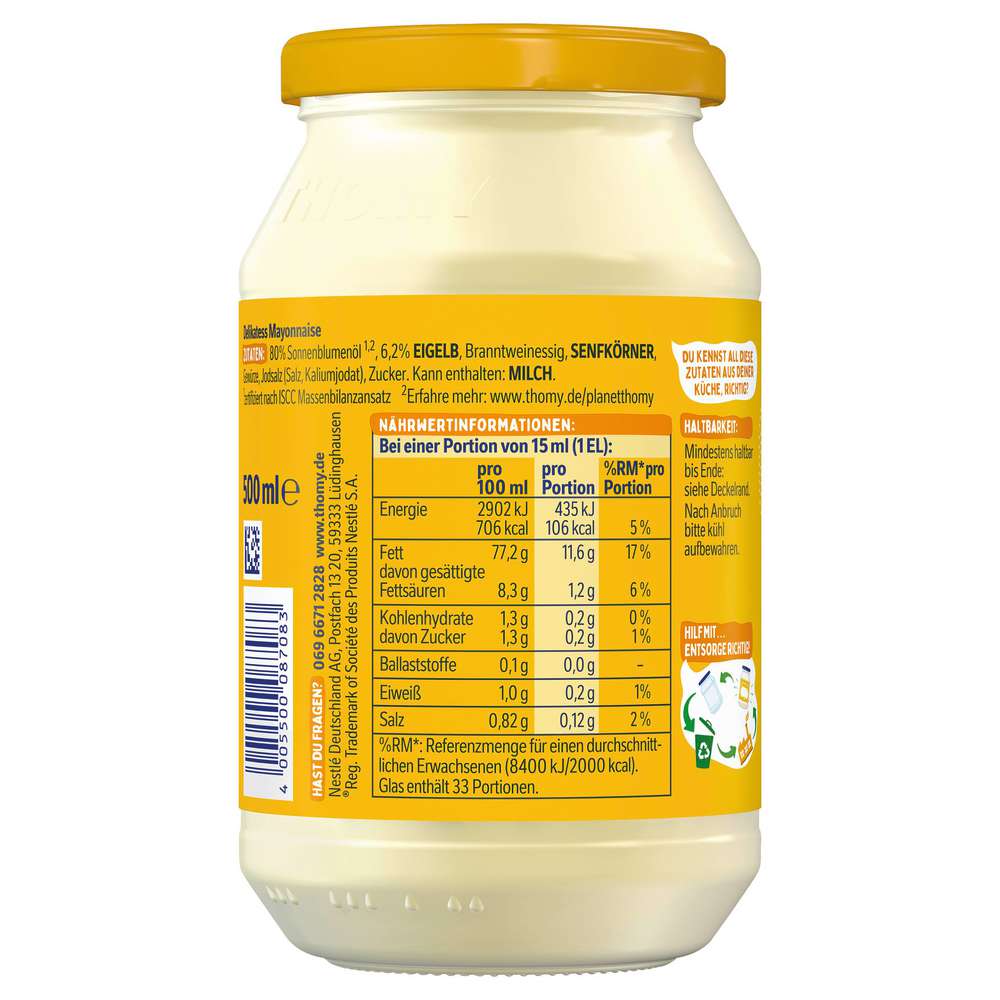 Produktabbildung Thomy Delikatess Mayonnaise