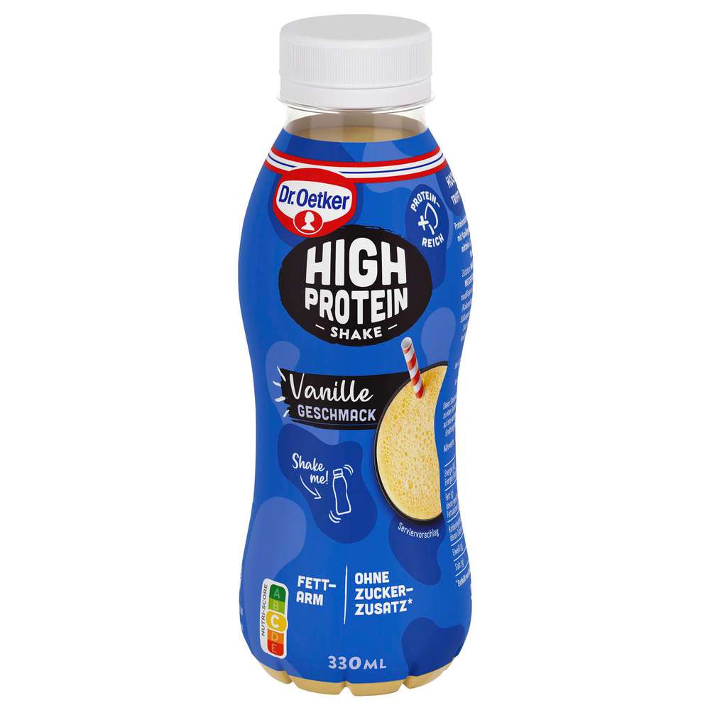 Produktabbildung Dr. Oetker High Protein Shake Vanille Geschmack, fettarm