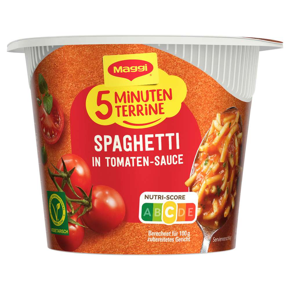 Produktabbildung Maggi 5 Minuten Terrine, Spaghetti in Tomatensauce