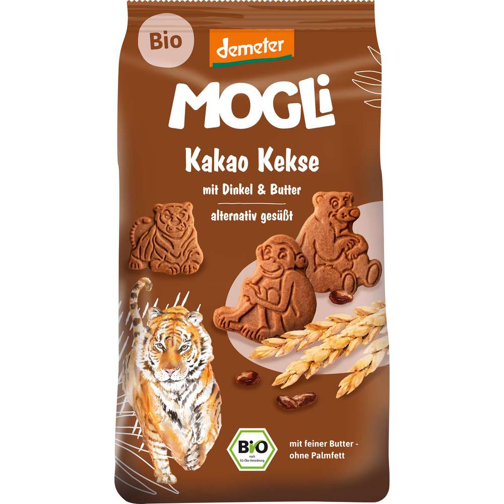 Produktabbildung MOGLi Bio Kakokekse Nasch Gebäck, mit Dinkel und Butter