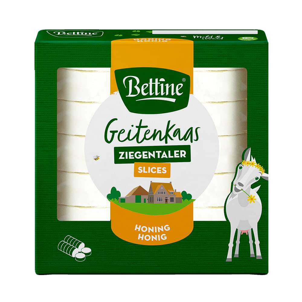 Produktabbildung Bettine Ziegen-Frischkäse Honig, geschnitten