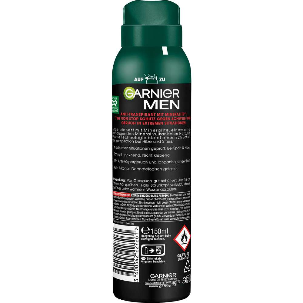 Produktabbildung Garnier Deospray men, Hitze & Sport