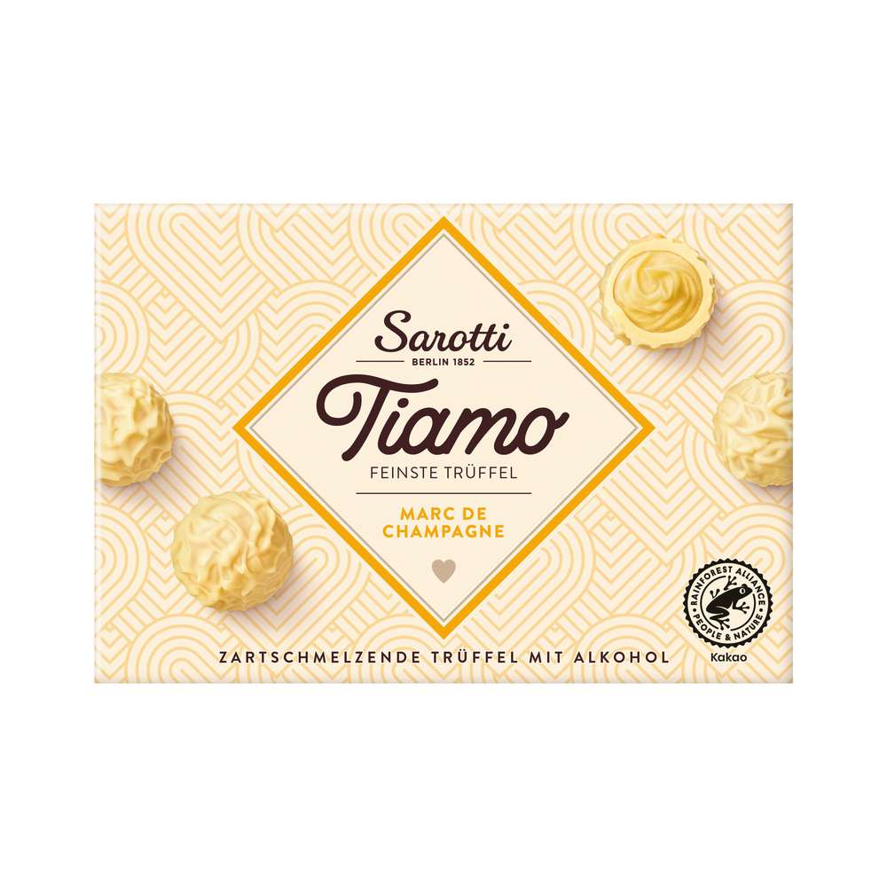 Produktabbildung Sarotti Tiamo feinste Trüffel, Marc de Champagne