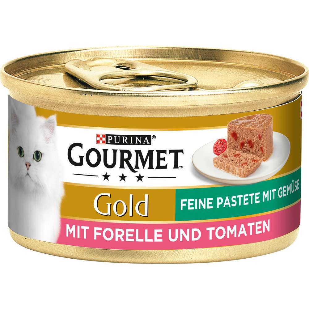 Produktabbildung Purina Katzen-Nassfutter Gourmet Gold, Feine Pastete mit Forelle & Tomaten
