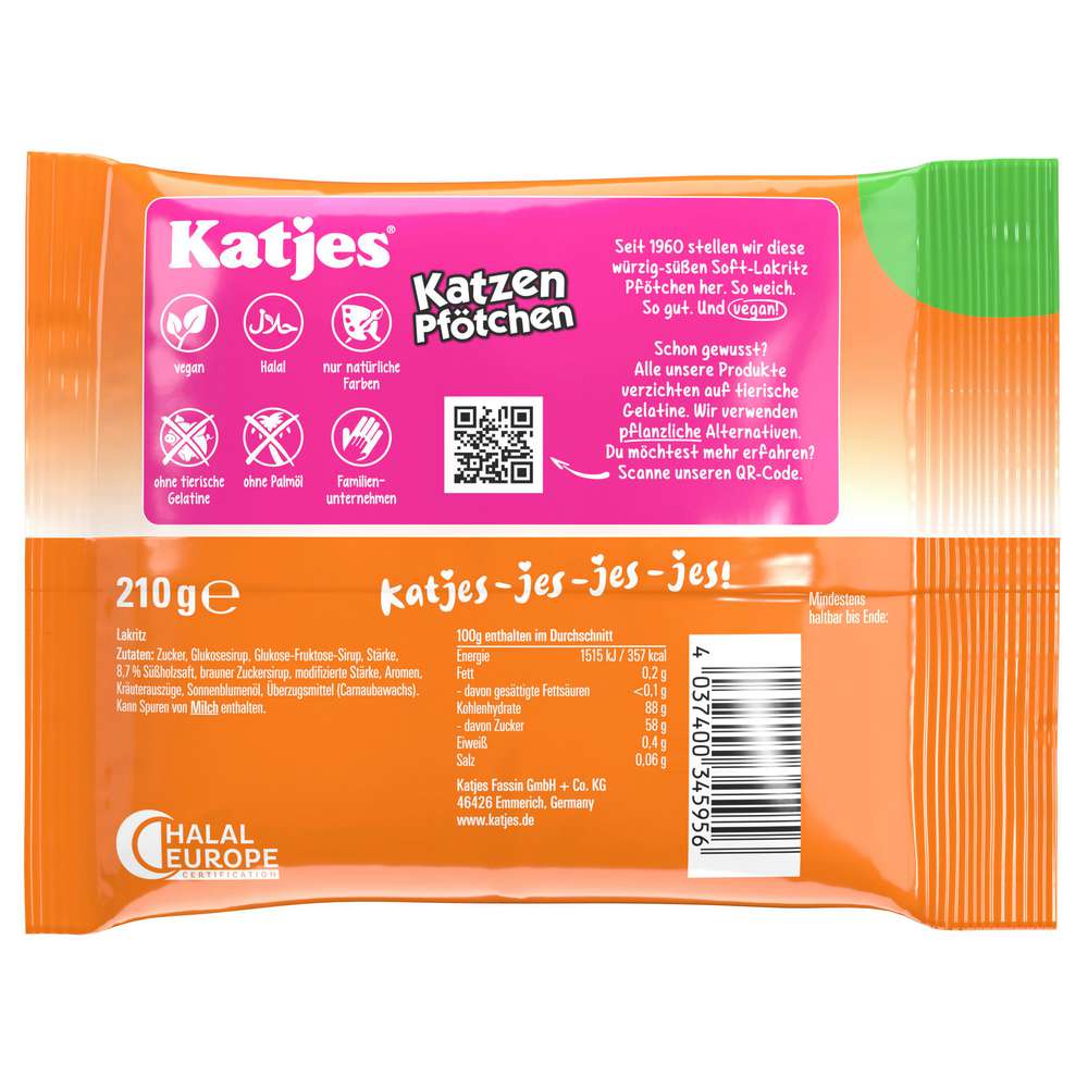 Produktabbildung Katjes Fruchtgummi, Katzen Pfötchen