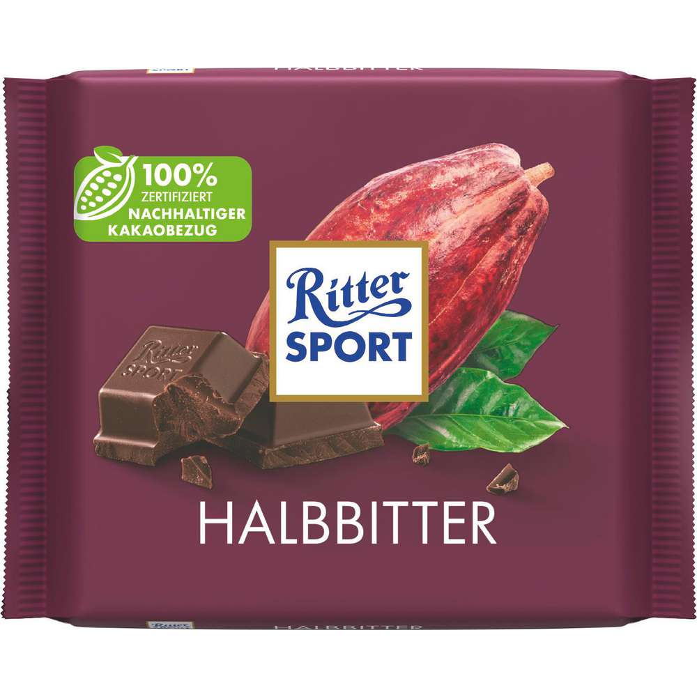 Produktabbildung Ritter Sport Tafelschokolade, Halbbitter