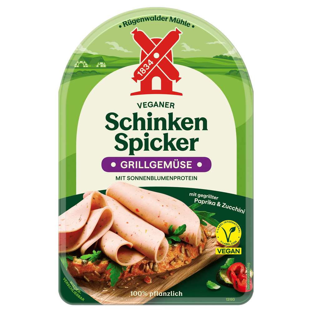 Produktabbildung Rügenwalder Mühle Veganer Schinken Spicker, mit Grillgemüse