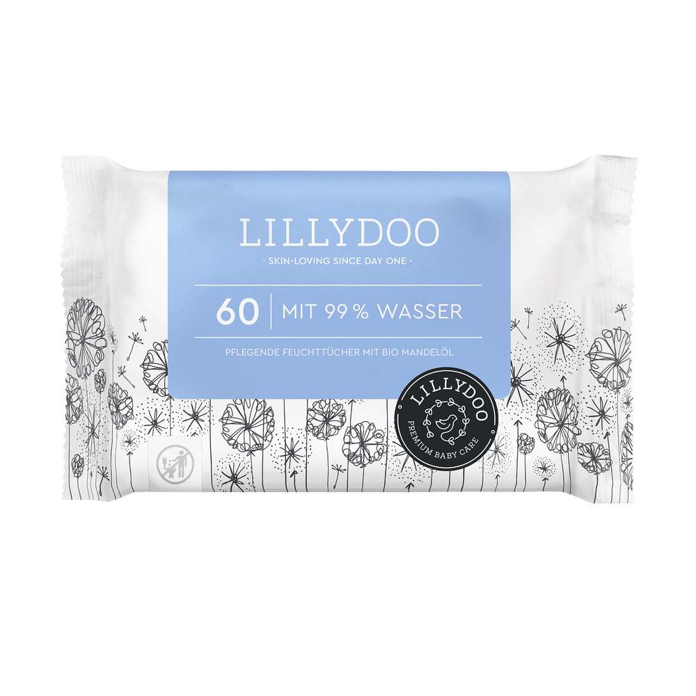 Produktabbildung Lillydoo Feuchttücher 99% Wasser, mit Bio Mandelöl