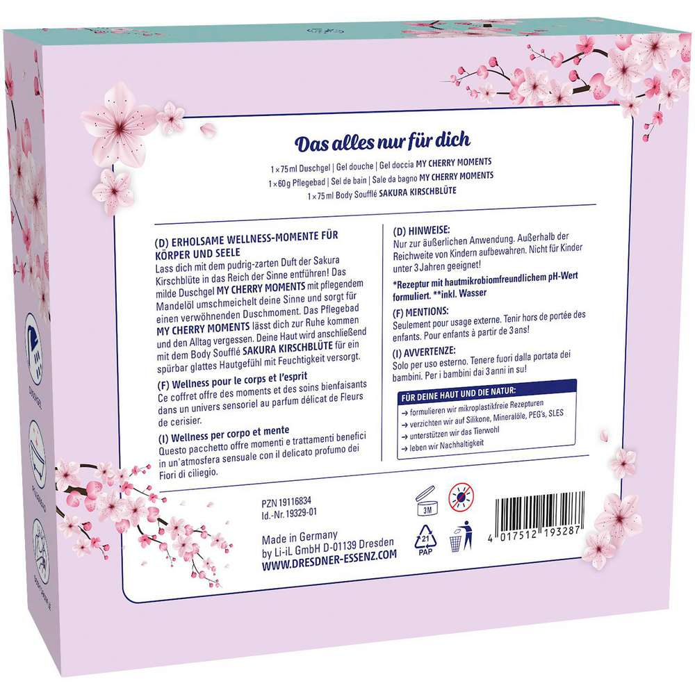 Produktabbildung Dresdner Essenz Geschenkset Pflegebad Cherry Moments
