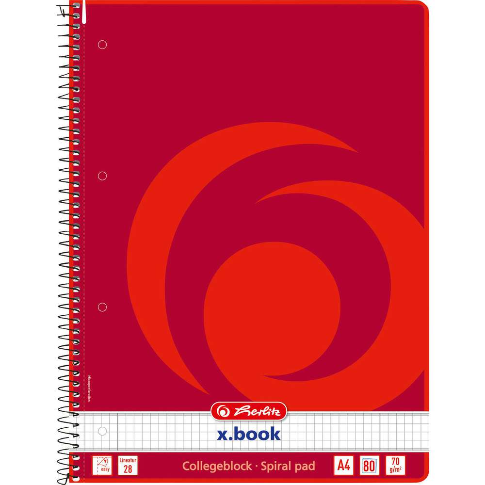 Produktabbildung Herlitz Spiralblock Lineatur 28, A4 80 Blatt