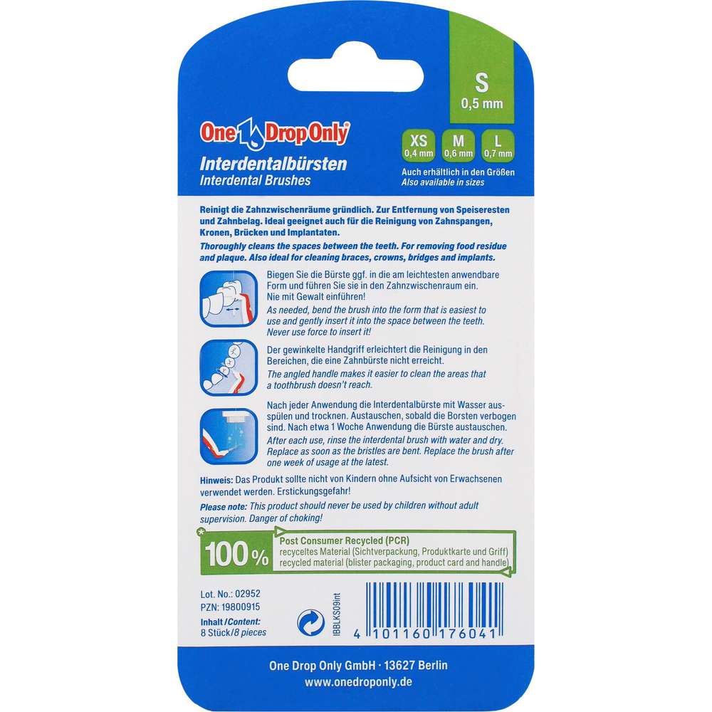 Produktabbildung One Drop Only Interdentalbürste S/Rot, 0,5 mm