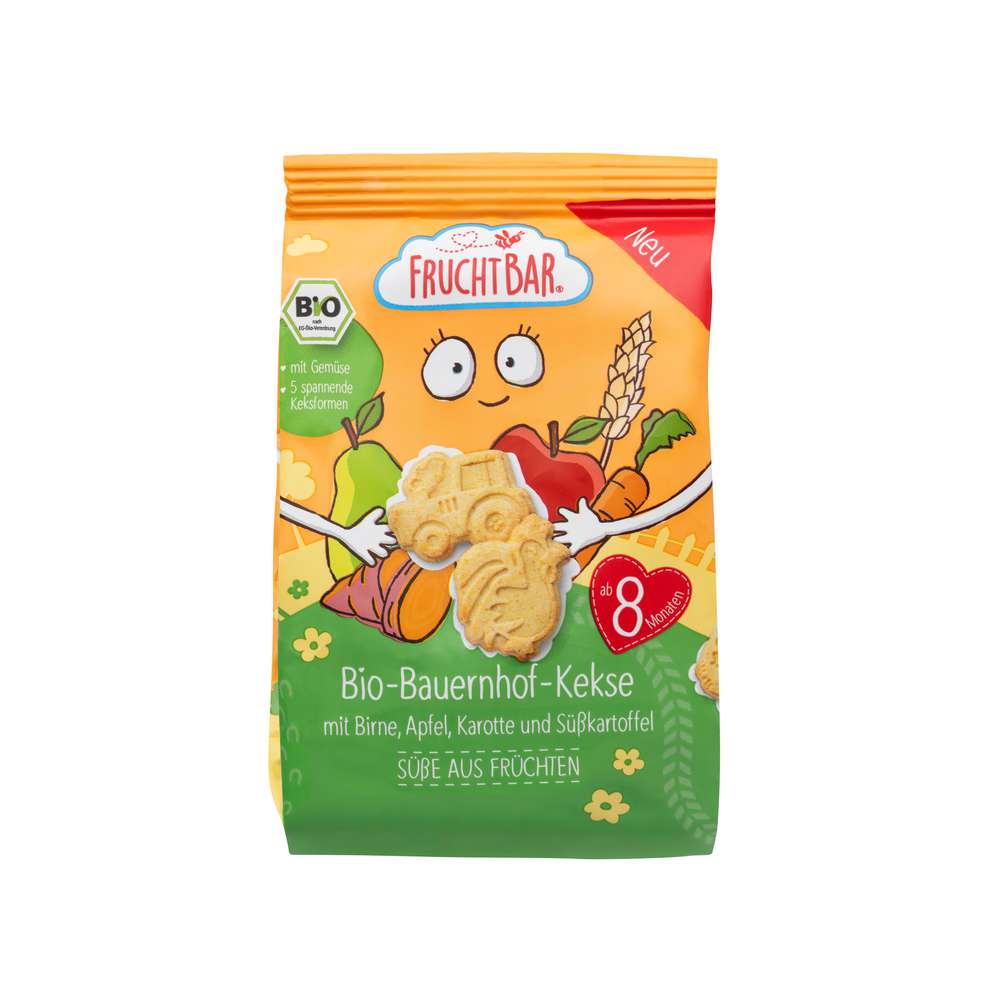 Produktabbildung Fruchtbar Bio Bauernhof-Kekse, Birne/Apfel/Karotte/Süßkartoffel