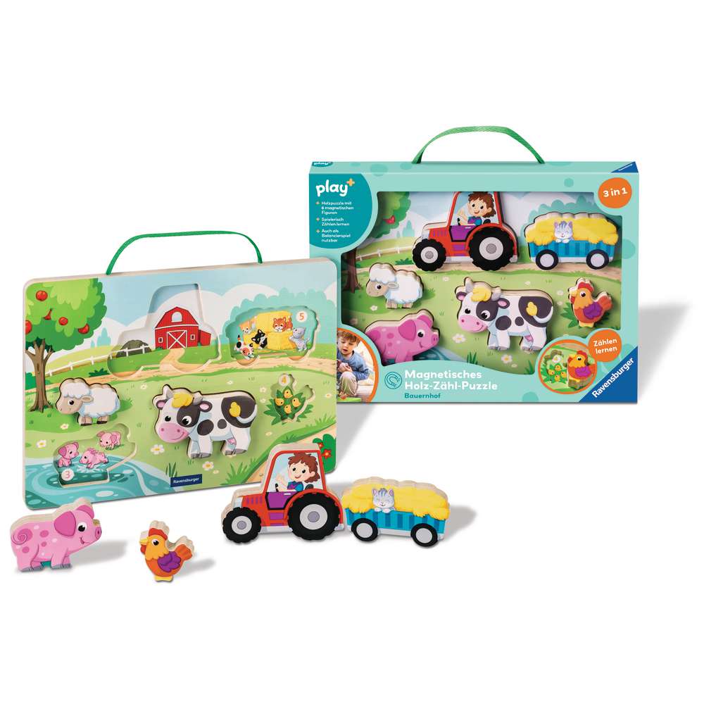 Produktabbildung Ravensburger Play+ Magnetisches Holz-Zähl Puzzle