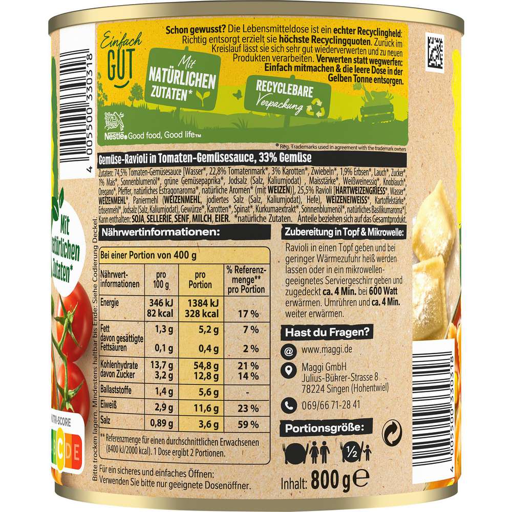 Produktabbildung Maggi Ravioli, Gemüse