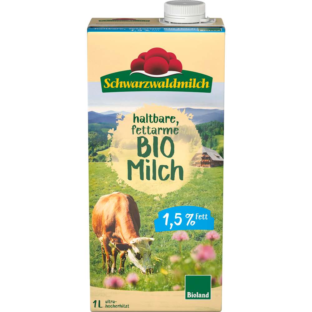 Produktabbildung Schwarzwaldmilch Bio haltbare Milch fettarm, 1,5 % Fett
